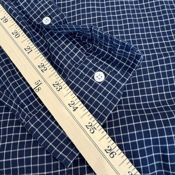 Ralph Lauren Classic Fit Men's Button Down Navy White Windowpane Size Large - Picture 10 of 11